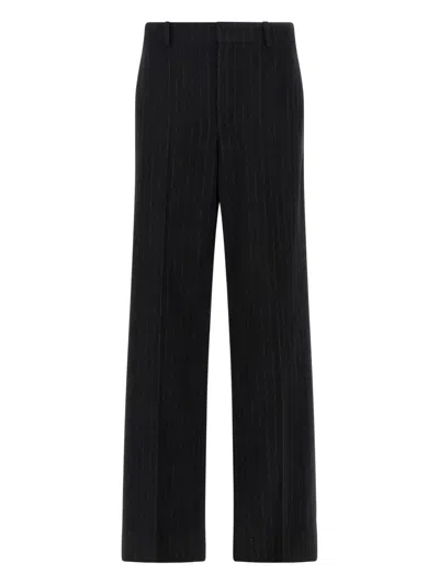 SAINT LAURENT PINSTRIPE-PATTERN WOOL-CASHMERE BLEND TROUSERS