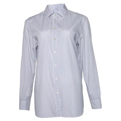 Pre-owned Saint Laurent , Pinstripe Shirt In Gray