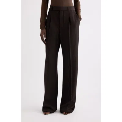 Saint Laurent Pinstripe Wide Leg Pants In Multi