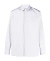 Saint Laurent Striped Long-sleeve Cotton Shirt In White