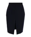 Saint Laurent Pinstriped High-waist Wool Miniskirt In Black