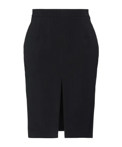 Saint Laurent Pinstriped Pencil Skirt In Black
