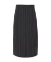 Saint Laurent Pinstripe-pattern Silk Skirt In Black