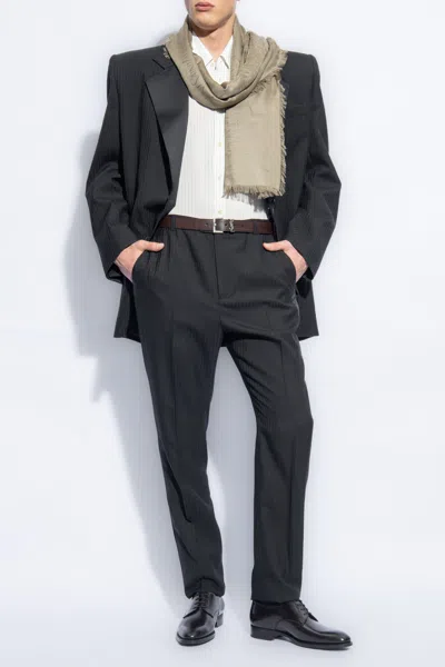 Saint Laurent Pinstriped Shirt In Cream