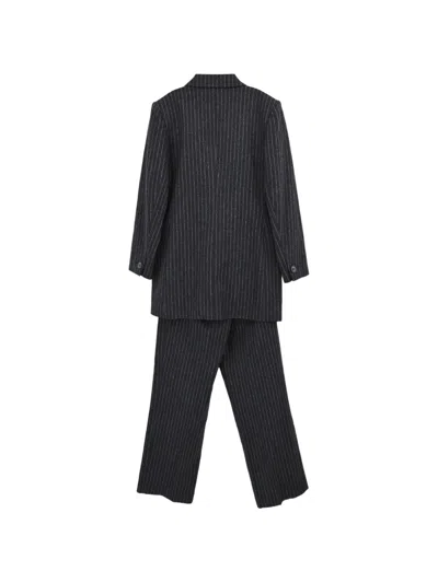 Pre-owned Saint Laurent Pinstripe-print Suit In Grey