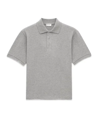 Saint Laurent Piqué-weave Polo Shirt In Multicolor