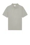 Saint Laurent Piqué-weave Polo Shirt In Grey