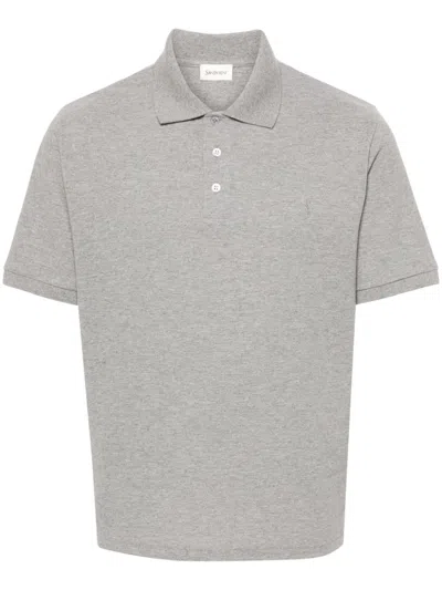 SAINT LAURENT PIQUÉ-WEAVE POLO SHIRT