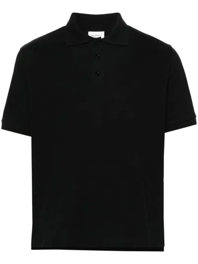 Saint Laurent Piquet Cotton Polo Shirt In Black