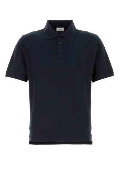 Saint Laurent Piquet Cotton-polyester Polo Shirt In Blue