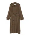 Saint Laurent Plaid Coat In Brown