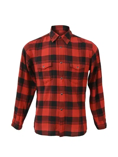 Pre-owned Saint Laurent Plaid-pattern Shirt In Red