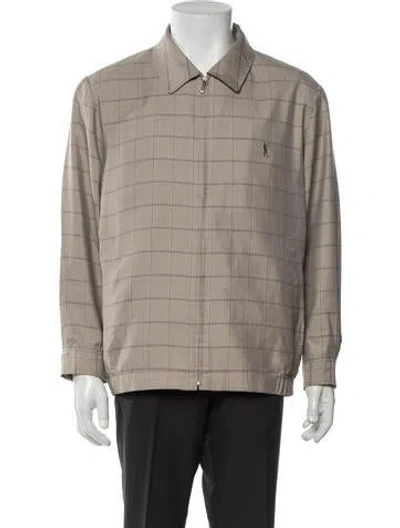 Pre-owned Saint Laurent Plaid Print Jacket In Neutral