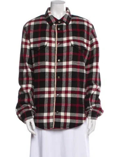 Pre-owned Saint Laurent Plaid Print Jacket In Red
