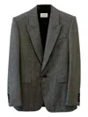 Saint Laurent Checked Single-breasted Blazer In Multi