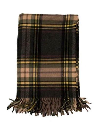 Pre-owned Saint Laurent Plaid Throw In Neutral