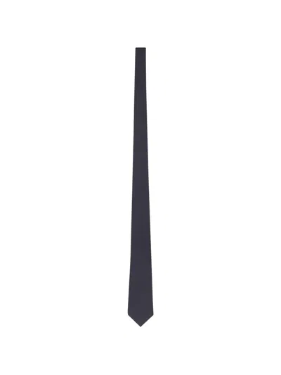 Saint Laurent Plain Blue Tie In Orange