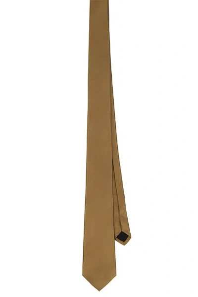 Saint Laurent Plain Tie In Brown