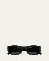 Saint Laurent Plastic Rectangle Sunglasses In Black