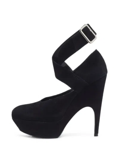 Pre-owned Saint Laurent Platform Ankle-strap Pumps In Black