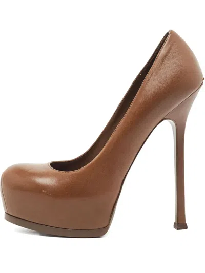 Pre-owned Saint Laurent Platform Leather Pumps