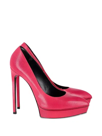 Pre-owned Saint Laurent Platform Pointed Pumps In Pink
