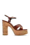Saint Laurent Leather Bianca Platform Sandals 85