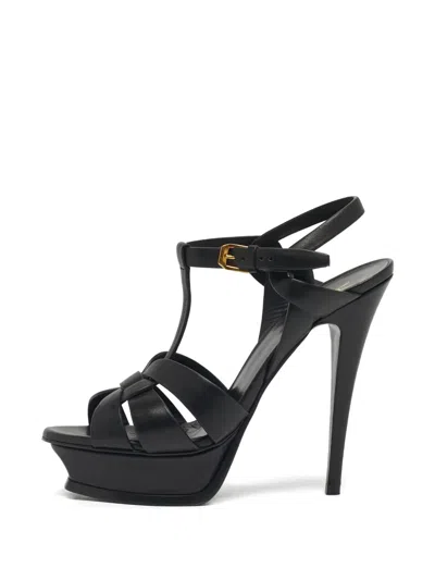 Pre-owned Saint Laurent Platform Sandals In Black