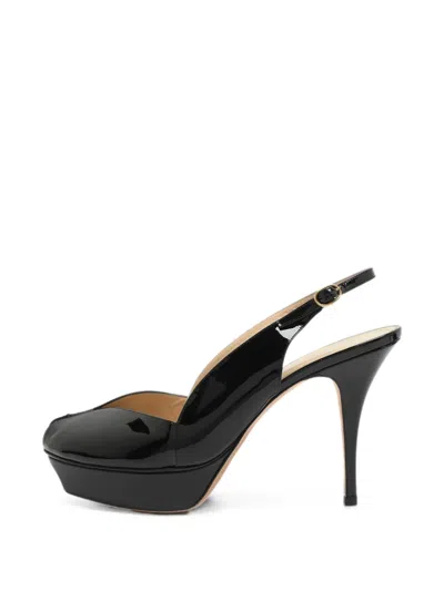 Pre-owned Saint Laurent Platform Slingback Sandals In Black