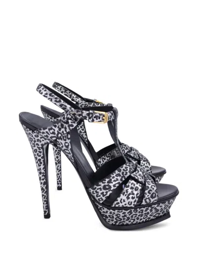 Pre-owned Saint Laurent Platform T-strap Pumps In Black