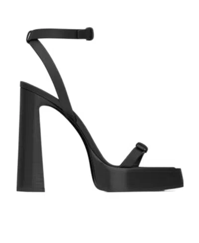Saint Laurent Platz 105mm Platform Sandals In Nero
