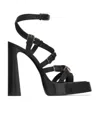 Saint Laurent Carine Leather Multi-buckle Platform Sandals In Black