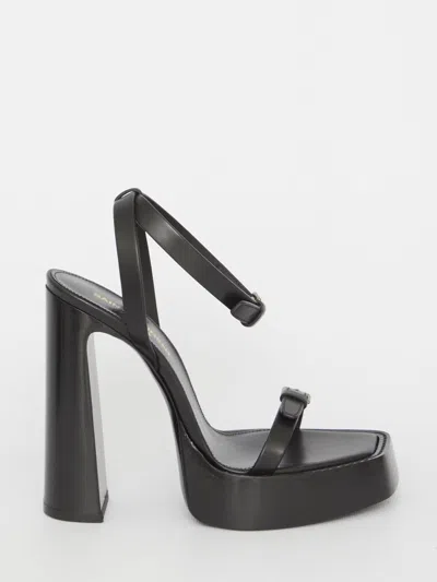 Saint Laurent Platz Platform Sandals In Black
