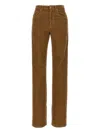 Saint Laurent Corduroy Trousers With Belt Loops And Pockets In Green