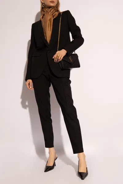 Saint Laurent Pleat-front Trousers In Black