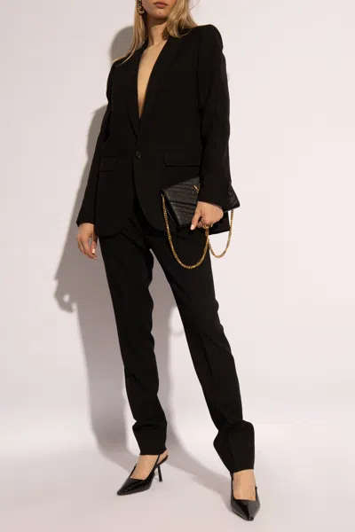 Saint Laurent Pleat-front Trousers In Black