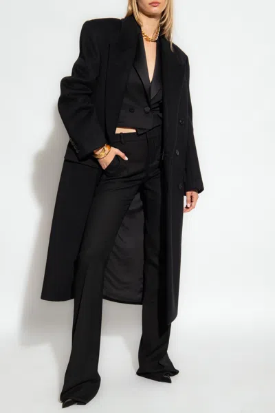 Saint Laurent Pleat-front Trousers In Black