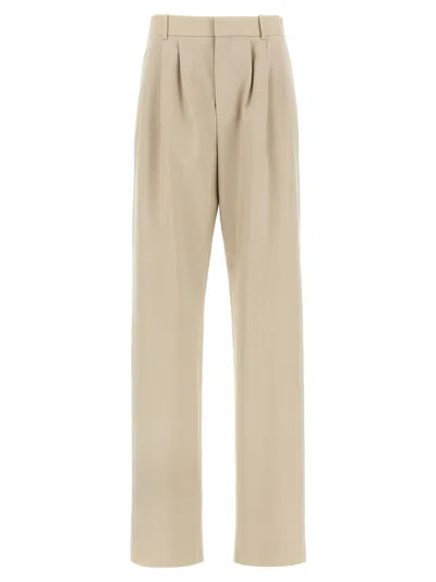 Saint Laurent Pleat Pants Beige