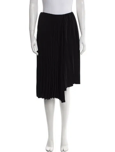 Pre-owned Saint Laurent Pleated Accents Knee-length Skirt In Black