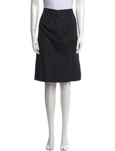 Pre-owned Saint Laurent Pleated Accents Knee-length Skirt In Black