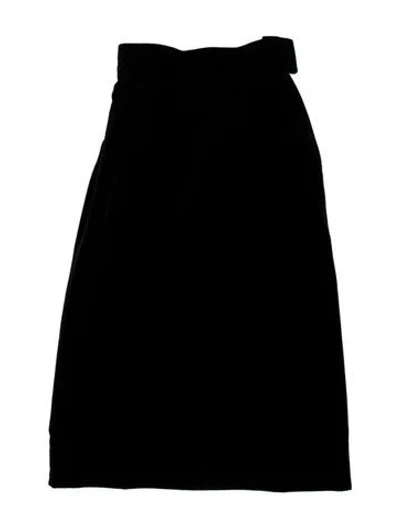 Pre-owned Saint Laurent Pleated Accents Knee-length Skirt In Black