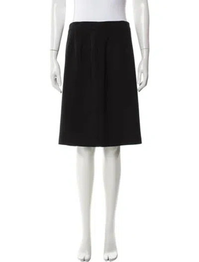 Pre-owned Saint Laurent Pleated Accents Knee-length Skirt In Black