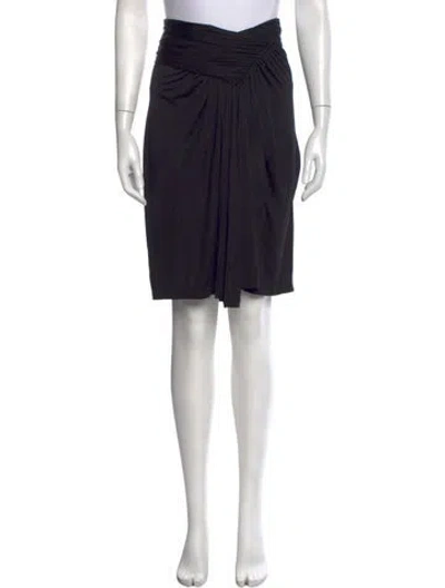 Pre-owned Saint Laurent Pleated Accents Knee-length Skirt In Black