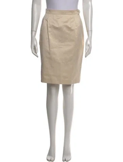 Pre-owned Saint Laurent Pleated Accents Knee-length Skirt In Neutral