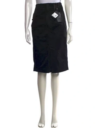 Pre-owned Saint Laurent Pleated Accents Knee-length Skirt W/ Tags In Black