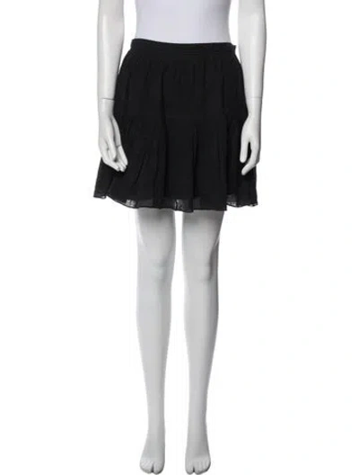 Pre-owned Saint Laurent Pleated Accents Mini Skirt In Black