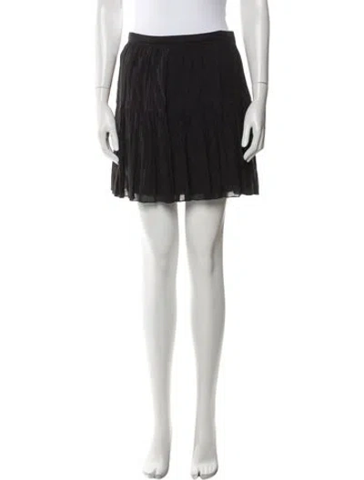 Pre-owned Saint Laurent Pleated Accents Mini Skirt In Black