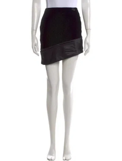 Pre-owned Saint Laurent Pleated Accents Mini Skirt In Black
