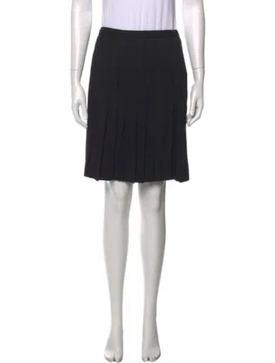 Pre-owned Saint Laurent Pleated Accents Mini Skirt In Black
