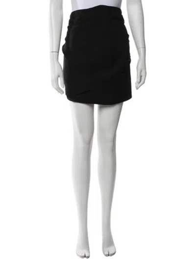Pre-owned Saint Laurent Pleated Accents Mini Skirt In Black